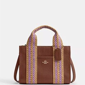 Coach Brown Tote with Purple Accents
